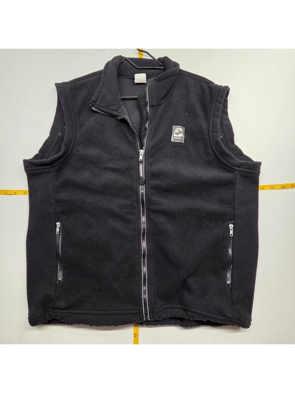 Brooks Black Fleece Vest Size L